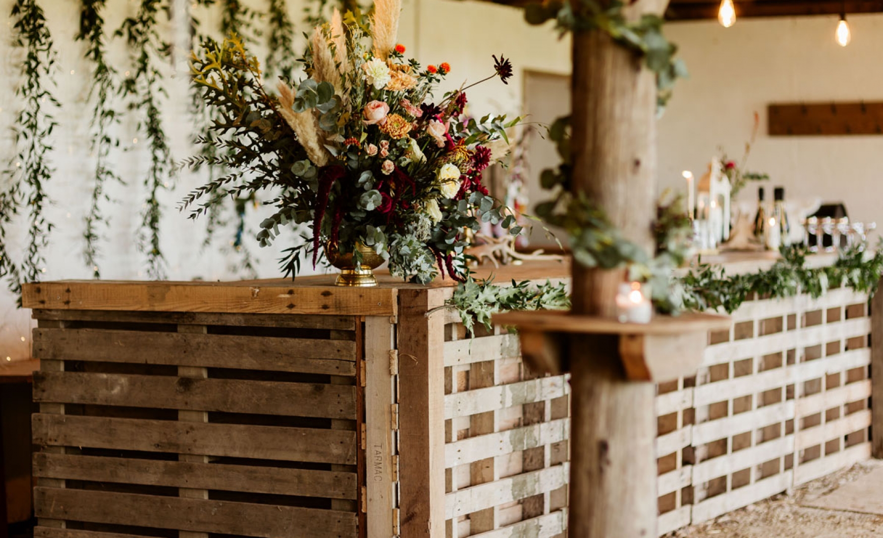 rustic barn styled with flowers
