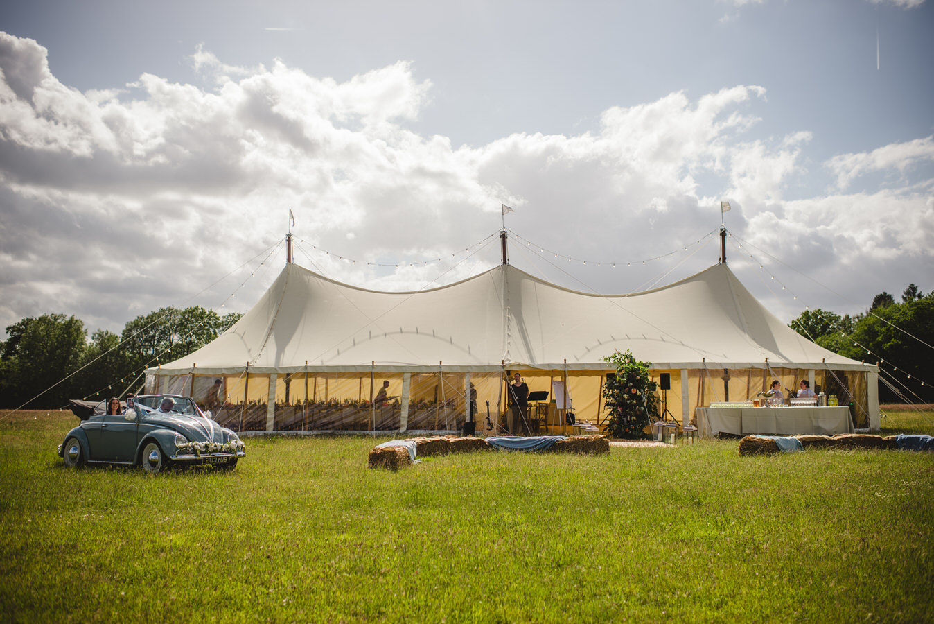 marquee in a sunny field