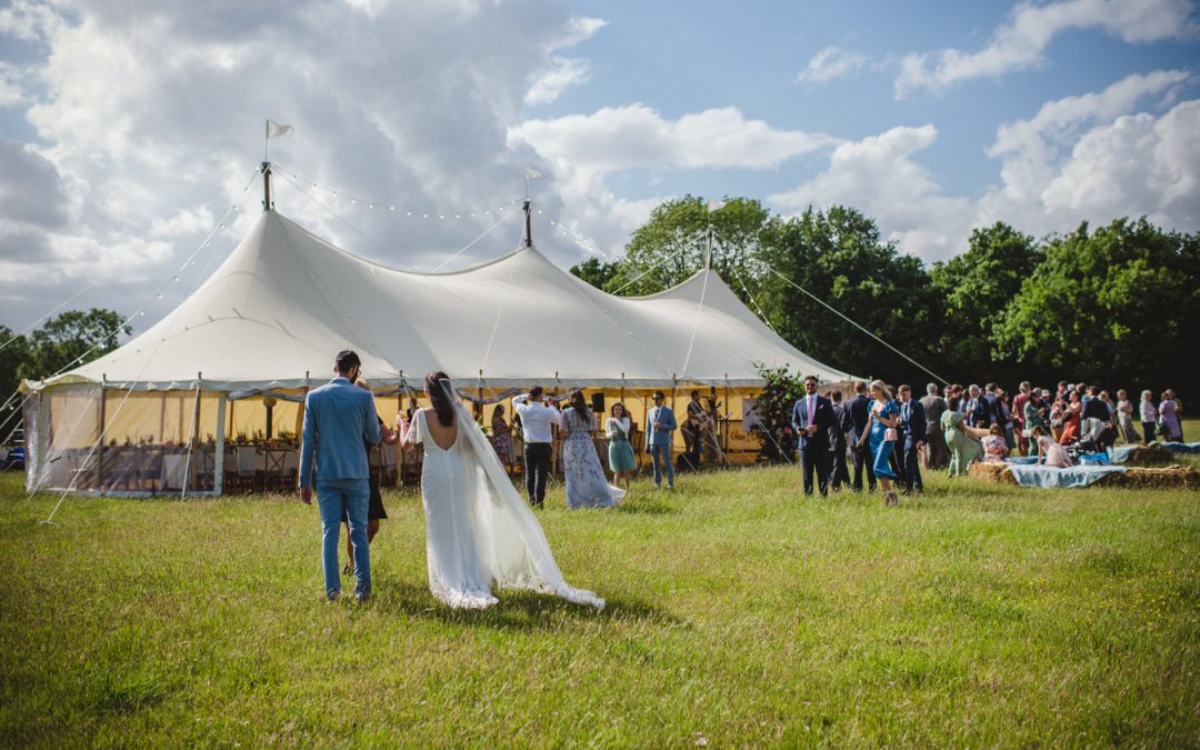 Chris & Emily’s stunning sailcloth wedding in the Surrey countryside
