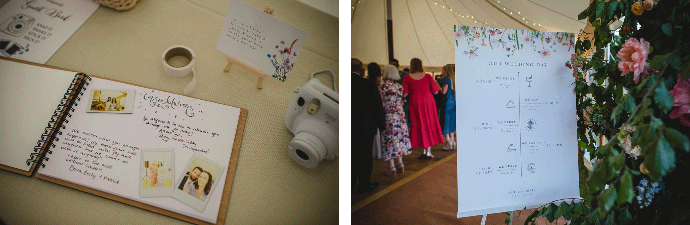 Collage of wedding pictures