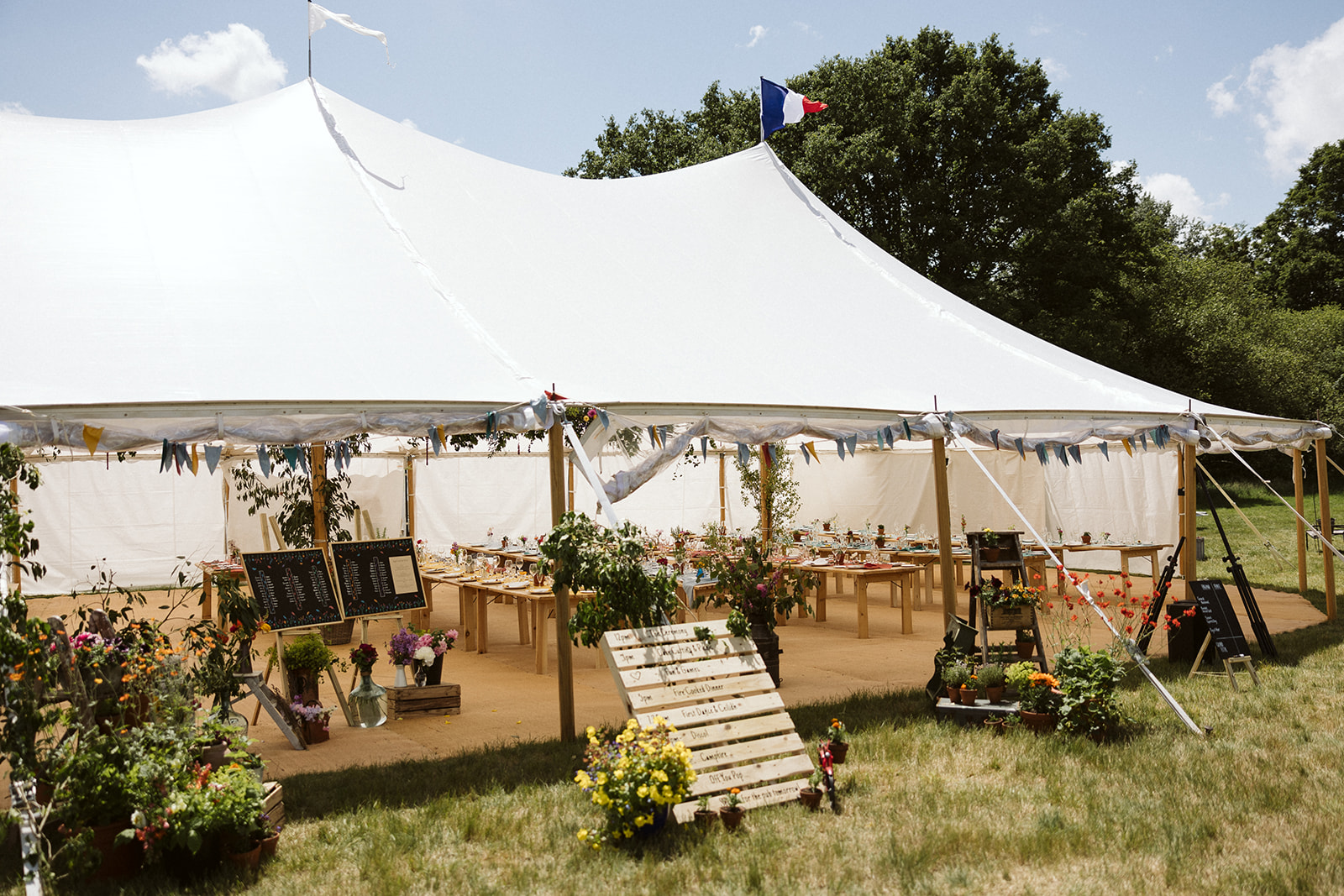 beautifully styled sailcloth marquee