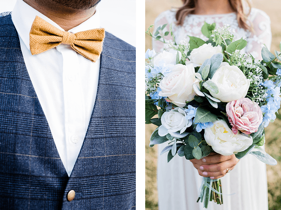 Waistcoat and flower collage